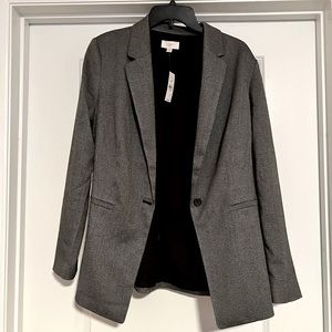 LOFT Outlet Grey Herringbone Blazer